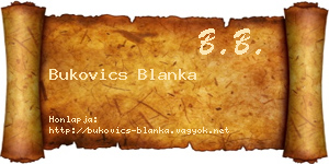 Bukovics Blanka névjegykártya