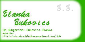 blanka bukovics business card